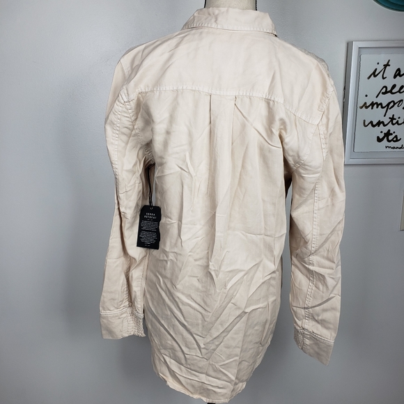 Serra Retreat by Joie Rucker Malibu Bluffs Buff Button Down Elastic Cuff Shirt S - Picture 4 of 16